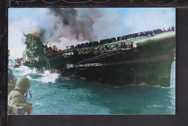 USS Franklin,WWII Postcard 