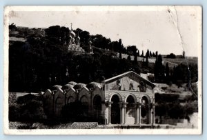Jerusalem Israel Postcard Church of Gethsemane c1950's RPPC Photo Posted