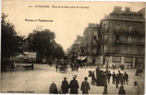 CPA St-NAZAIRE - Place de la Gare (cote de l'arrivée) - Postes et (222420)