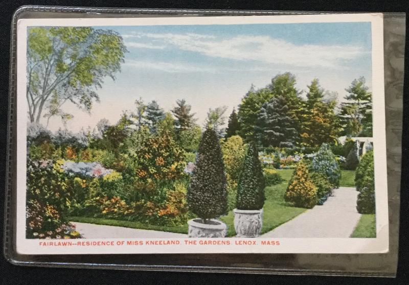 Postcard Unused  “Fairlawn-Residence of Miss Kneeland Gardens Lenox Mass”