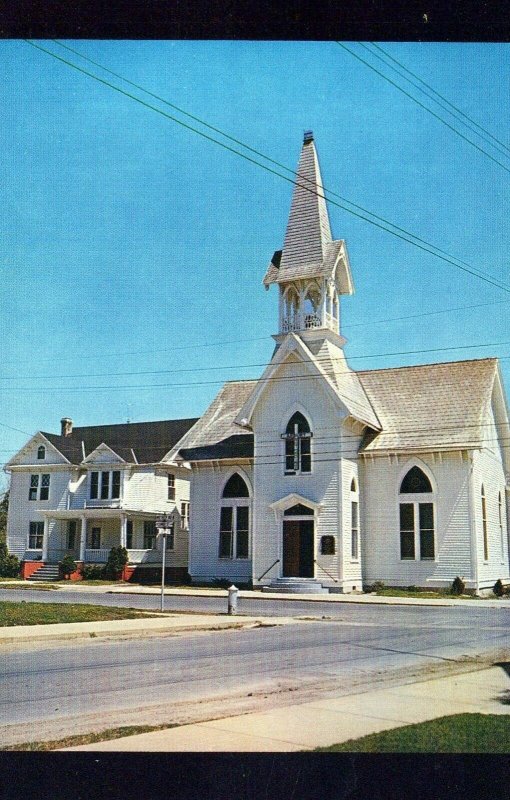 Asbury Methodist Church Harrington Delaware Vintage Chrome Post Card