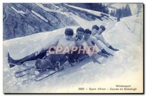 Old Postcard of Sports & # 39hiver Ski Bobsleigh Race