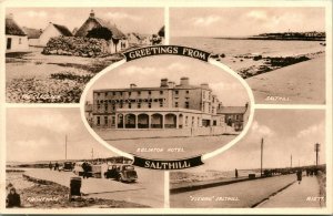 Vtg Postcard 1930s Valentine's - Greetings From Salthill Ireland Multiview UNP