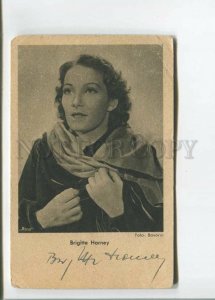 472693 Brigitte HORNEY German theatre FILM actress AUTOGRAPH Vintage postcard