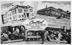 CENTRAL SCHOOLS Radio Television Airlines Kansas City MO c1940s Vintage Postcard