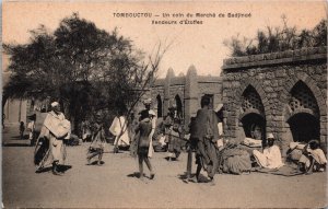 Sudan Tombouctou Un Coin du Marche de Badjinaé Timbuktu Vintage Postcard C038