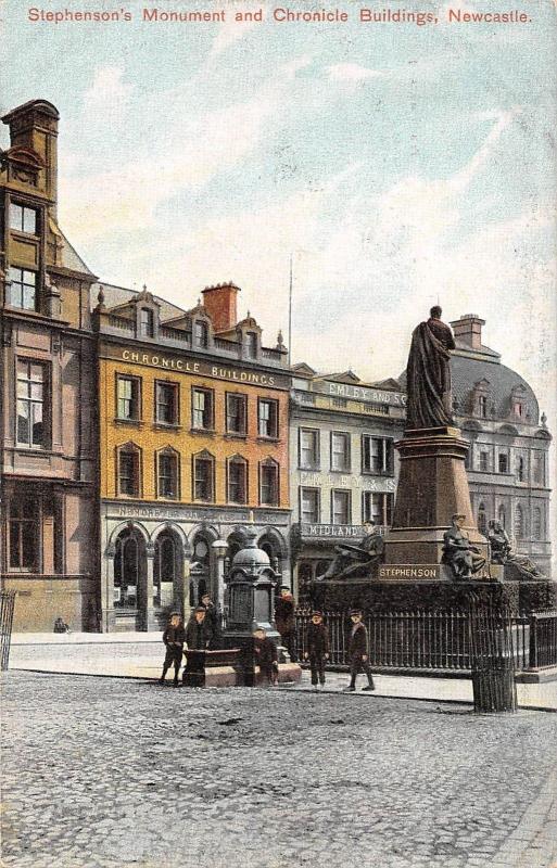 BR69865 stephenson monument and cronicle building  newcastle    uk