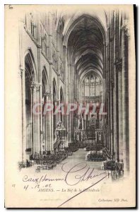 Old Postcard Amiens The Nave of the Cathedral