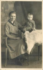 Lot 12 photo postcards women with children early studio photography included