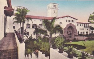 County Court House Santa Barbara California Handcolored Albertype