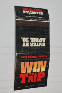 Marlboro Unlimited Win the Trip Advertising 30 Strike Matchbook Cover