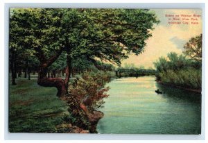 1900-10 Scene On Walnut River Arkansas City Kans. Vintage Postcard F28E