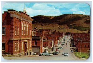 Teller County Court House Bennett Avenue Cars Cripple Creek Colorado CO Postcard