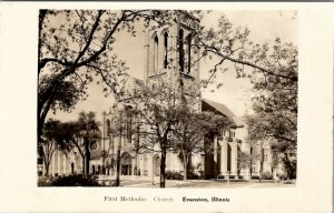 RPPC Evanston Illinois First Methodist Church Postcard W4