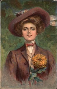 EH Kiefer Beautiful Woman Smart Fashion Lassie c1910 Vintage Postcard