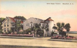 Beaufort South Carolina Gold Eagle Tavern Street View Antique Postcard K49053