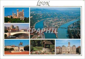 Postcard Modern Lyon Confluence Saone Rhone Pont Bonaparte and St. John Place...