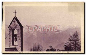 Old Postcard Peira Cava Tower of the & # 39eglise and the Alpine chain