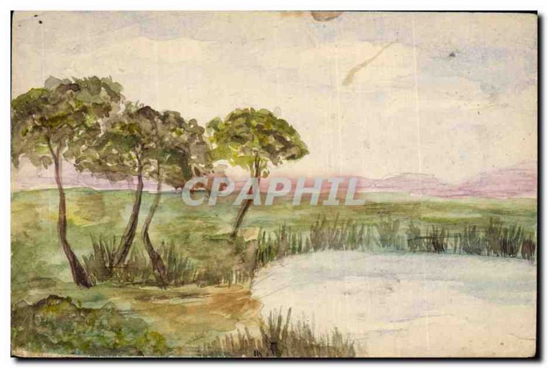 Old Postcard Fancy (drawing hand) Landscape