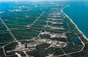 United States John F. Kennedy Space Center NASA missile row aerial view postcard