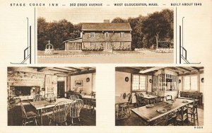 West Gloucester MA Stage Coach Inn Built About 1849, Curt Teich Postcard