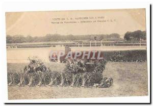 Visit SML Alfonso XIII in Paris Old Postcard review Vincennes Infantry running