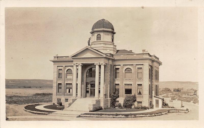 F36/ Casper Wyoming Postcard RPPC c1910 Court House Building