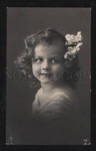 3057375 Charming Girl w/ Nude Shoulder vintage PHOTO 1911 year