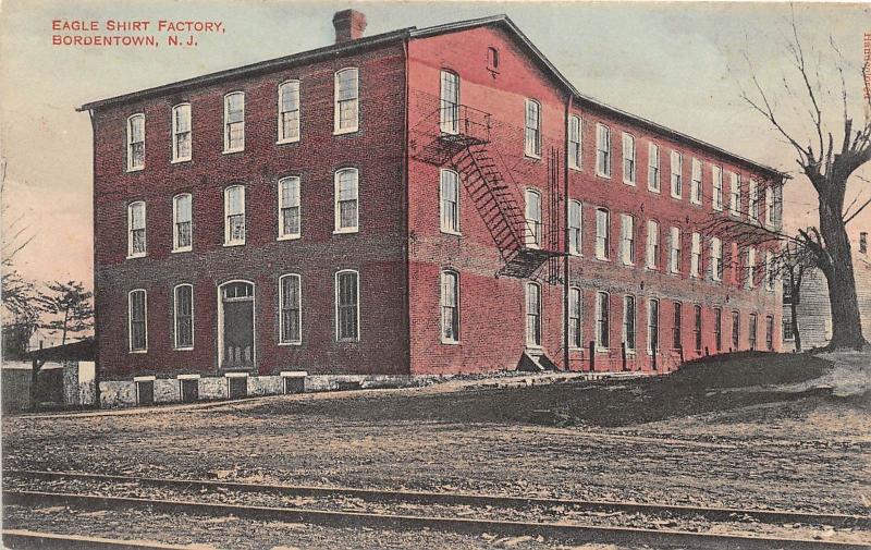 C18/ Bordentown New Jersey NJ Postcard c1910 Eagle Shirt Factory Clothing