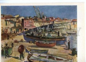 153215 France Collioure Port Boats by SEREBRYAKOVA Old rus PC