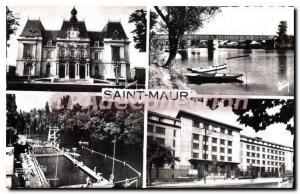 Postcard Old Saint Maur La Marne La Plage town hall lyce Berthelot