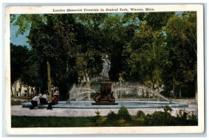 1919 Landon Memorial Fountain Central Park Exterior Winona Minnesota MN Postcard