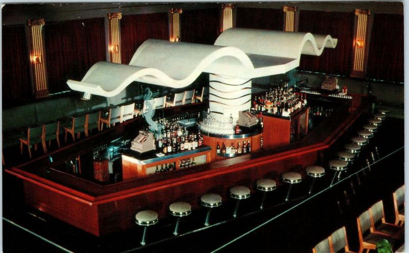 RPPC  PROVIDENCE, Rhode Island RI ~ Interior THE COLONNADE Bar c1970s Postcard