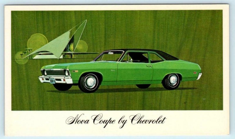 Car Advertising 1969 CHEVROLET NOVA COUPE Torque Drive - Automobile Postcard