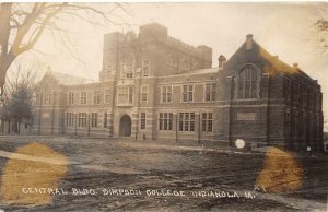 RPPC Central Bldg. Simpson College, Indianola, Iowa ca 1910s Vintage Postcard