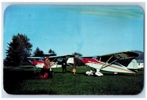 Pittsburg Kansas KS Postcard Two New Piper Pacers Four-Passenger Plane 1953