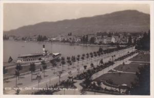 Switzerland Vevey Quai Roussy et vue sur le Mt Pelerin Photo