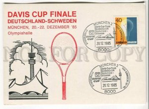 485950 GERMANY 1985 year davis cup tennis Special cancellation postcard