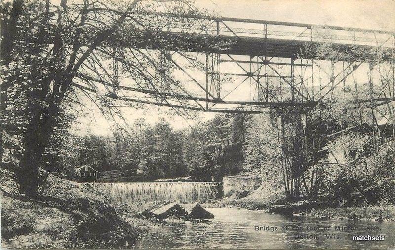 C-1910 Bridge Mirror Lake Delton Wisconsin Bureau American Travel 977