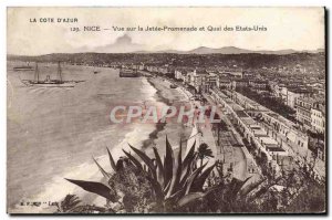 Postcard Old Nice view of the Jetee Promenade and US Quai