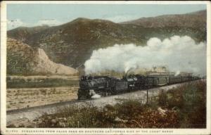 RR Train From Cajon Pass California CA Fred Harvey H-1592 c1910 Postcard