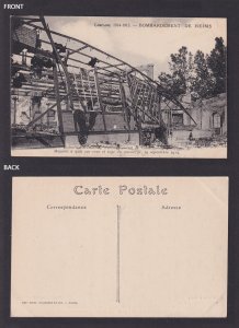 FRANCE, Postcard, Reims, Textile industry, WWI