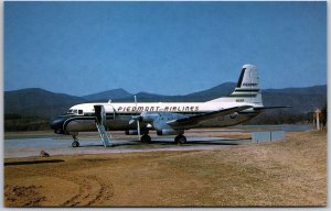 Airplane Piedmont Airlines YS-11A N156P MSN 2050 Roanoke Virginia VA Postcard