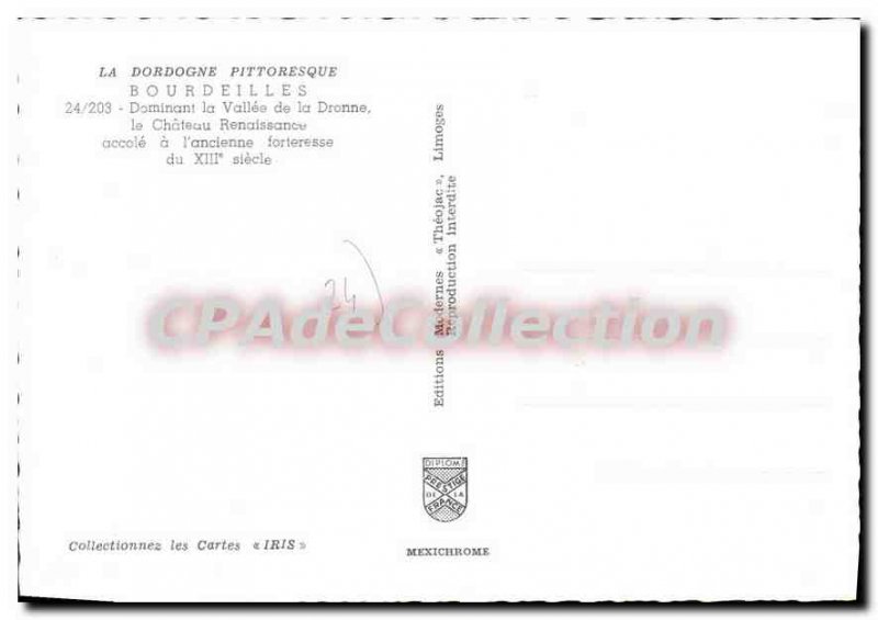 Postcard Modern BOUDEILLES castle