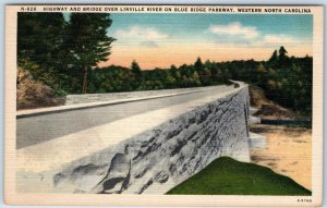 c1940s Asheville, NC Linville River Bridge Blue Ridge Parkway Highway Rd PC A250