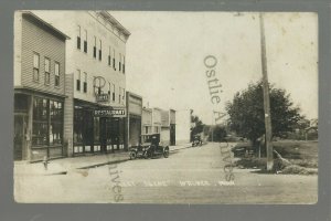 Walker MINNESOTA RPPC c1920 MAIN STREET Restaurant Hotel nr Hackensack Akeley