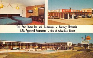 TEL-STAR MOTOR INN & RESTAURANT Kearney, Nebraska Roadside '60s Vintage Postcard