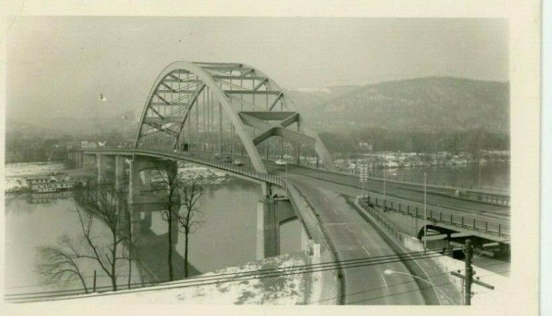 Postcard RPPC View of Fort Henry Bridge in Wheeling, WV.       aa2