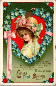Valentine's Day Love's Fond Message 1914 International Art Paublishing