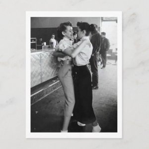 Lesbians, 1950s, Public, Affection Erotic Vintage Inspired Postcard